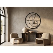 Mova Dizayn Modern Metal Altın Oran Tasarım Duvar Tablosu Yuvarlak Fibonacci Salon Ofis Duvar Dekoru
