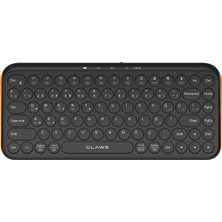 Claw's Orvia Air Çift Modlu Kablosuz Ergonomik Kompakt Klavye – Bluetooth & 2.4ghz Çoklu Cihaz Bağlantısı, Estetik Yuvarlak Tuşlu (Aesthetic Rounded), Tablet/pc/mac Uyumlu (Siyah)