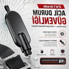 Rafta 2'si 1 Arada Oto Acil Durum Kiti, Cam Kırıcı ve Kemeri Kesici