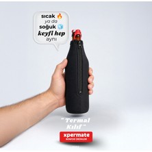 Xpermate 500 ml Fermuarlı Bira Şişesi Kılıfı Neopren Termal Soğuk Tutucu Siyah