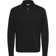 Only & Sons 22039248 Onsınfınıty Rlx Ls Polo Siyah Erkek Sweatshirt