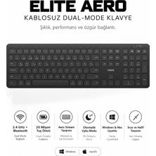 Claw's Elite Aero Kablosuz Dual Mode Klavye 2.4ghz + Bluetooth, Windows ve Mac Uyumlu, 20 Milyon Tuş Ömürlü