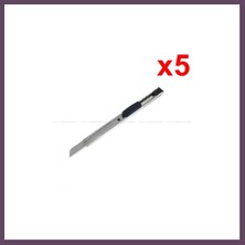 Bezos Metal Dar Maket Bıçağı Ince Falçata 9mm 5 Adet Bhs