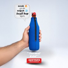Xpermate 500 ml Fermuarlı Bira Şişesi Kılıfı Neopren Termal Soğuk Tutucu Mavi