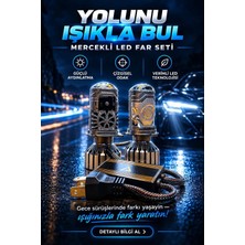 Yenilzd H4 Mercekli LED Zenon Pragon 60W Güç 23.000LÜMEN   LED Zenon Şimşek Etkili 12-24V Uzun Ömürlü Güçlü Çizgisel Odak