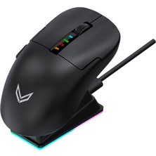 Valor Type-X M1 Tri-Mode 12.000 Dpı Şarj Standlı Kablosuz Rgb Gaming Mouse – Bluetooth, 2.4ghz & Type-C Kablolu, 12.000 Dpı, Chromatic Rgb Oyuncu Faresi  (Siyah)