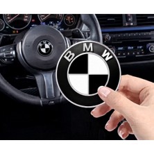Stilix Garage Bmw Siyah Beyaz Logo Araba Direksiyon Amblem Damla Sticker 4,5 cm 45 mm 1 Adet