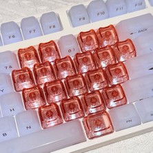 Silabor 21 Tuşlu Şeffaf Kırmızı Mekanik Klavye Tuşu Seti | Rgb Uyumlu Keycaps Takımı | Dekoratif Işık Geçirgen Keycaps | 1 Set