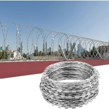 Die Grup Galvanizli Dikenli Tel – 5 M Dikenli Tel Makara, Bahçe, Avlu, Tarım, Fabrika ve Ticari Alanlar Için – 45 cm Gümüş Güvenlik Çiti