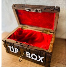 Die Grup Tr Tip Box Bahşiş Kutusu, Ahşap, Kırmızı Kadife Iç, Dekoratif
