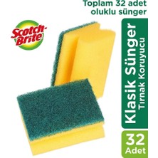 Scotch Brite 8'li Yeşil Bulaşık Süngeri Oluklu x 4 Paket