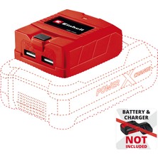 Einhell USB Akü Adaptörü TC-CP 18 Li USB-Solo 4514120 | PXC | 18 V PXC aküler için | 2 USB bağlantı noktası | aynı anda 2 cihazı şarj etme | 2,1 A'ya kadar | akü olmadan