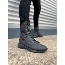 Norvessa JY799 Verton Bağcıklı Ortopedik Taban Günlük Cilt Erkek Askeri Postal Bot Cst Siyah 43 Numara
