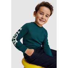 U.S. Polo Assn. Erkek Çocuk Yeşil Basic Sweatshirt 50333377-VR060