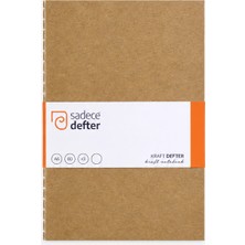 Sadece Defter 3’lü, Mini Kraft Defter, Çizgisiz Kağıt