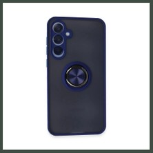 Bezos Samsung Galaxy A25 5g Uyumlu Kılıf Montreal Yüzüklü Silikon Kapak - Lacivert Nhr
