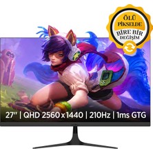 Die Grup Tr James Donkey Velor Q60 27'' 210Hz 1ms Gtg Fast IPS Qhd 2k 10 Bit Gaming Monitör (Ölü Pikselde Anında Değişim)
