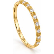 kloi Aurelia 14K Altın Kaplama Zirkon Taşlı Kadın Kelepçe Bileklik