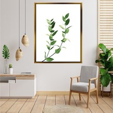 Giyense Tablo Minimalist Yeşil Okaliptüs Yaprakları Kanvas Tablo