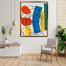 Giyense Tablo Canlı Renk Bloklu Soyut ve Minimalist Kadın Portresi Kanvas Tablo