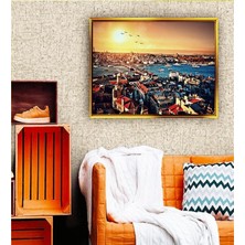 Giyense Tablo Gün Batımında Istanbul Tarihi Yarımada ve Haliç Manzaralı Kanvas Tablo