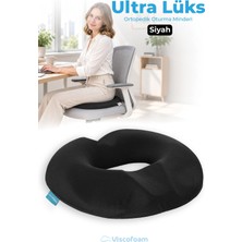 Ultralüks Ortopedik Oturma Simidi Kuyruk Sokumu Yastığı Visco Oturma Simidi - Siyah