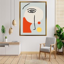 Giyense Tablo Soyut Tek Gözlü Minimalist Insan Yüzü ve Geometrik Renkli Kanvas Tablo