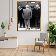 Giyense Tablo Mustafa Kemal Atatürk Siyah Beyaz Tarihi Kanvas Tablo