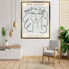 Giyense Tablo Picasso Tarzı Kadın Çizimi ve Yazılı Sanatsal Kanvas Tablo