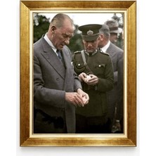 Giyense Tablo Atatürk Altın Varaklı Paspartulu Tablo