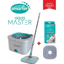 SMARTER AQUA MASTER TEMİZLİK SETİ + YEDEK MOP TEMİZ & KİRLİ SUYU AYIRMA ÖZELLİĞİ OTOMATİK TEMİZLİK SETİ MOP PASPAS