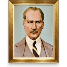 Giyense Tablo Atatürk Portresi Altın Varaklı Lüks Çerçeveli Tablo