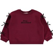 Civil Girls Stay Beautiful Baskılı 2-5 Yaş Sweatshirt - Bordo