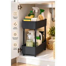 Porsima 1130 Iki Katlı Raf - Çok Amaçlı Mutfak Banyo Düzenleyici Evye Altı Organizer