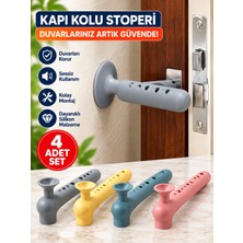 Mucit Home Kapı Koruma Seti 4 Adet Silikon Pencere Kapı Kolu Koruma Seti Duvar Çarpışma Önleyici