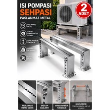Gato Shop Isı Pompası Sehpası Paslanmaz Metal Ayak Takımı 60 cm Ayarlanabilir Yükseklik 45 cm