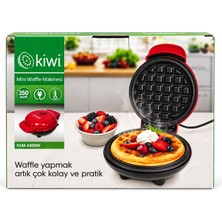 Kiwi KSM-2400W Mini Waffle Makinesi 350 Watt Kırmızı
