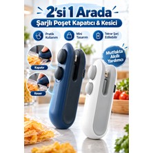 Mucit Home Poşet Kapatıcı ve Kesici Poşet Mühürleme Aparatı Şarjlı Mini 2in1 Poşet Ambalaj Ağzı Kapatıcı