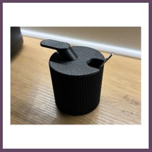 Bezos 3D Baskı 2li Kaşıklı Şekerlik Baharatlık Seti Kapaklı Fitilli Dekoratif Mutfak Sunum Kabı 7x7 cm Bhs