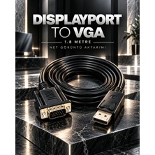 Displayport VGA Adaptörü Kablo 1.8 Metre Erkek Dönüştürücü Hd 1080P Displayport Dp VGA Kablosu