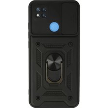 Xiaomi Redmi 9c Kılıf Pars Lens Yüzüklü Silikon - Siyah