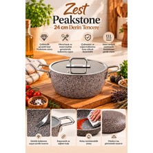 Zest Peakstone Derin Tencere 24 cm Mocha