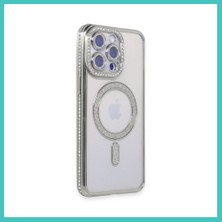 Ny Joy iPhone 15 Pro Max Uyumlu Kılıf Joke Simli Magneticsafe Kılıf - Gümüş Nyjoybz