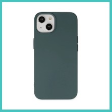 Ny Joy iPhone 14 Uyumlu Kılıf Nano Içi Kadife Silikon - Koyu Yeşil Nyjoybz