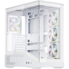 1st Player Gm7 Btf Beyaz 750W 80+ Bronze Argb 4X12CM Fan Temperli Cam USB 3.0 Type-C Atx Kasa BZS01