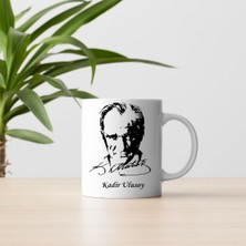 Çılgıntrend Kişiye Özel Isimli Atatürk Imzalı Kupa Bardak - Mustafa Kemal Atatürk Portreli Hediyelik Porselen Kupa