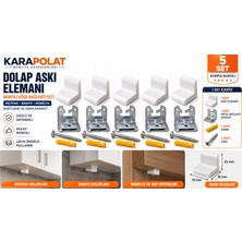 Karapolat 5 Adet Dolap Askı Elemanı Montaj Köşe Bağlantı Seti Vida ve Dübel Dahil