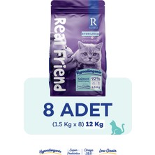 Real Friend 1,5 kg x 8 Kısır Yetişkin Kedi Maması Somonlu 12 kg