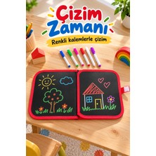 Renkli Kalemli Siyah Sayfalı Desenli Çizim Kitabı Midastech