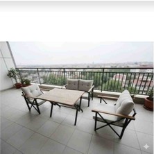 Gül Konspet 2 1 1 Masalı(Krem) Balkon Bahçe Takımları ve Çay Seti